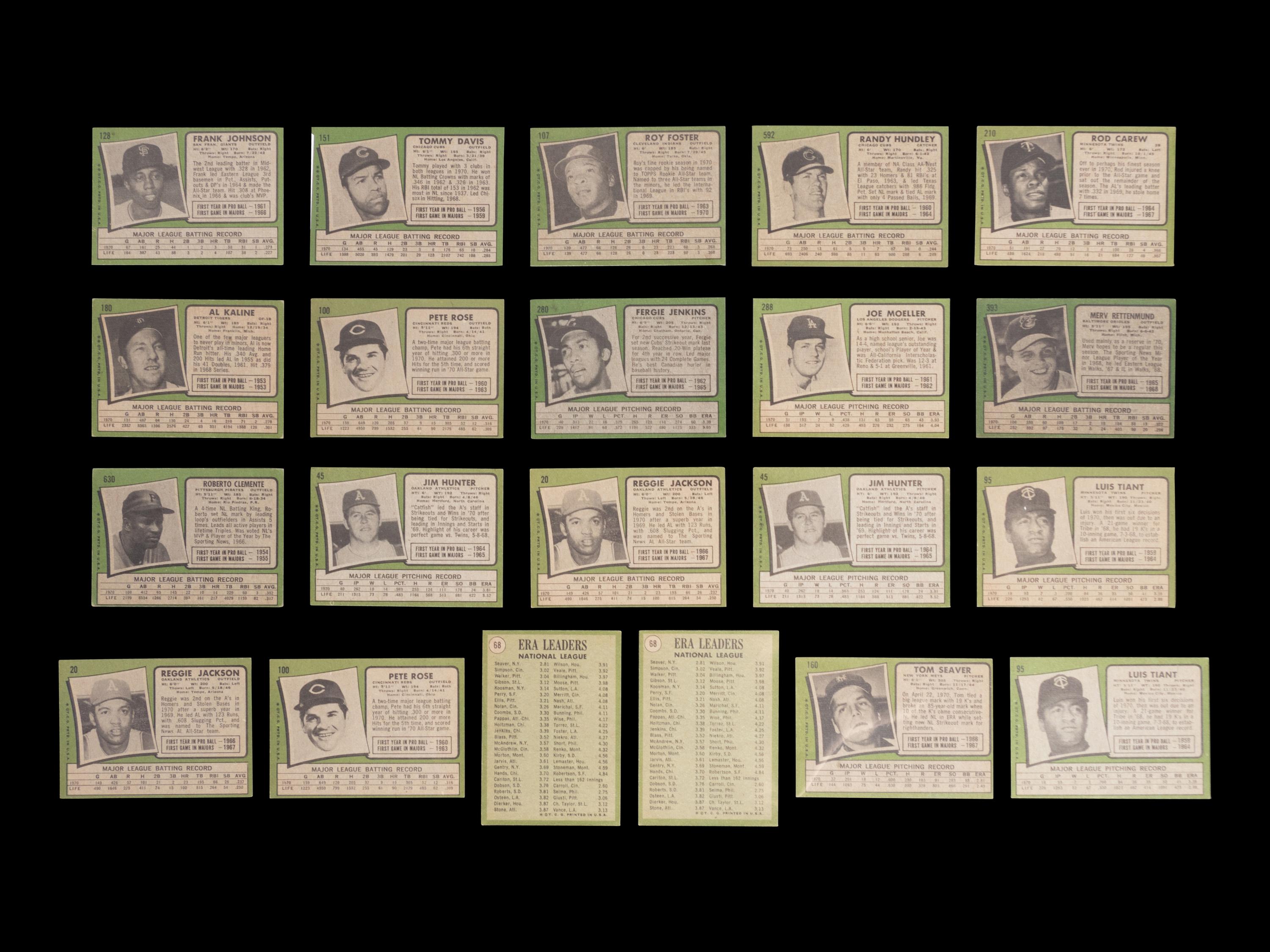 A Group of 28 1971 Topps Baseball Cards Featuring Multiple Hall of Famers and Notables (Including Roberto Clemente and Reggie Jackson),