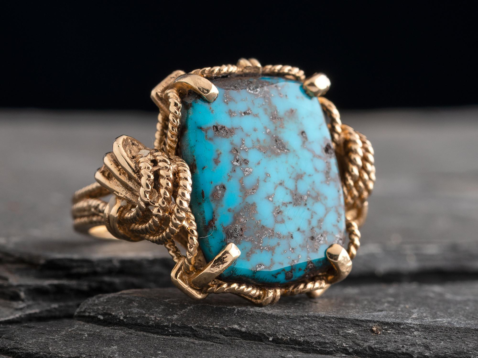 Southwestern-style 14K Gold and Turquoise Ring