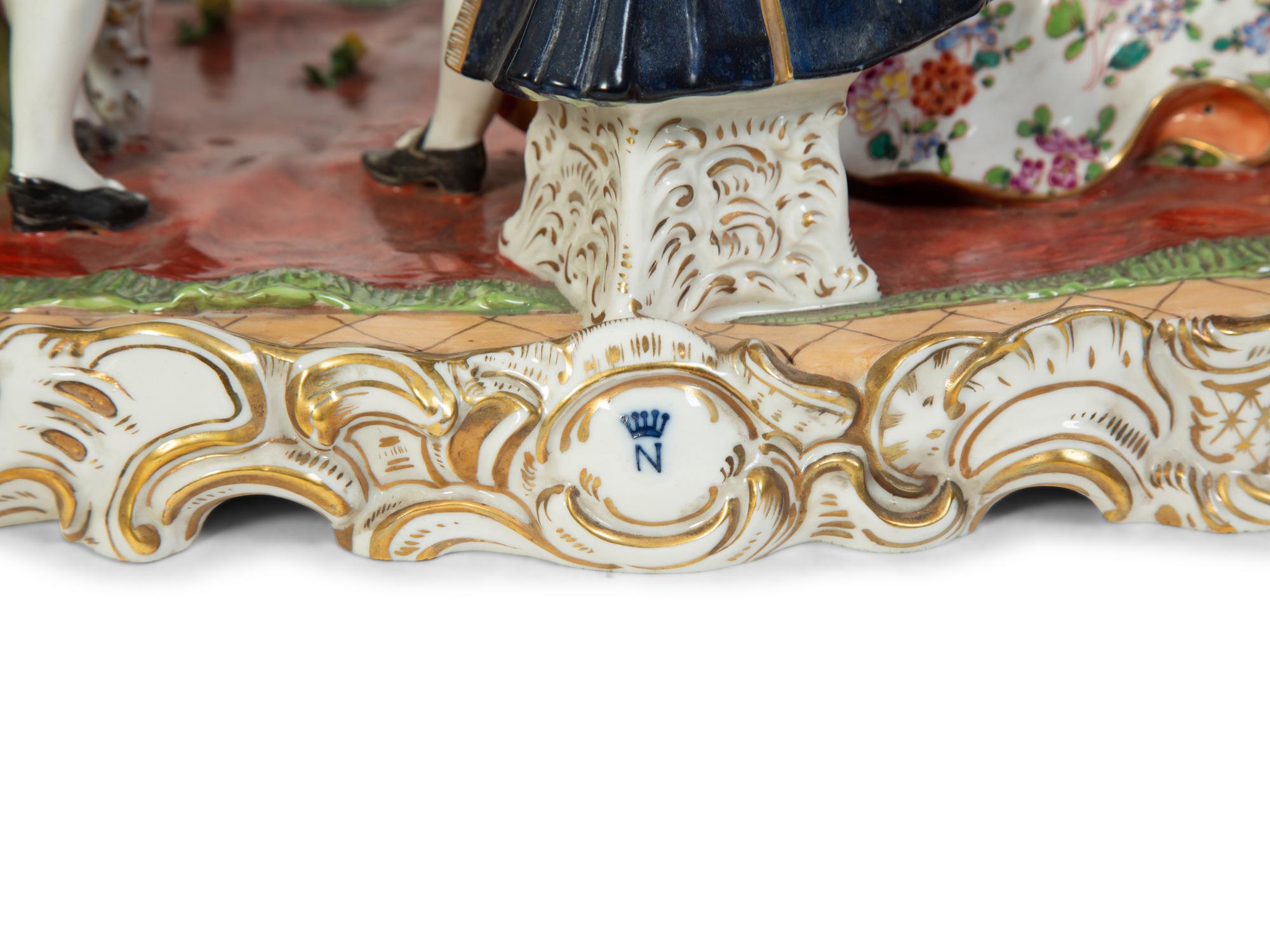 An Italian Capodimonte Polychrome and Gilt Painted Porcelain Figural Group — 19TH CENTURY