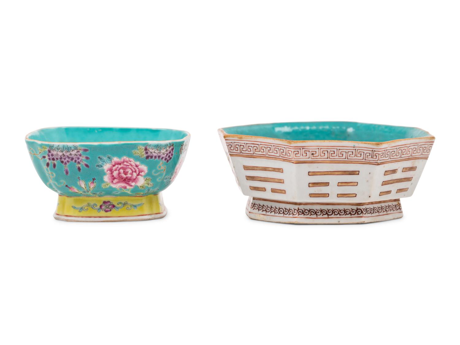 Two Chinese Famille Rose Porcelain Bowls