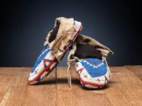 Sioux Fully Beaded Hide Moccasins