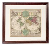 [MAP]. HOMANN, Johann Baptist (1663-1724). Planiglobii Terrestris cum utroq Hemisphaerio Caelesti … Nuremberg, [ca 1720].