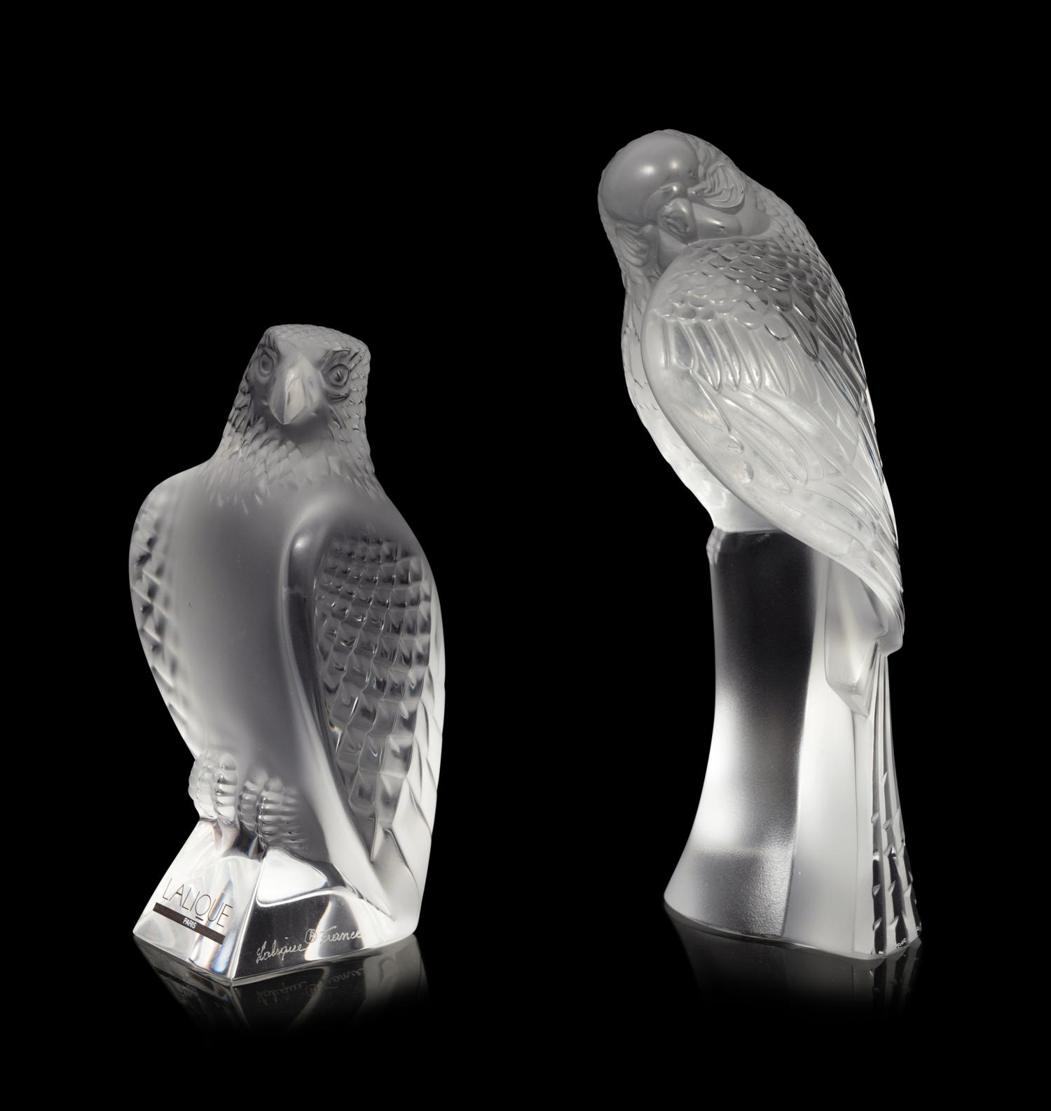 Two Lalique Bird Ornaments