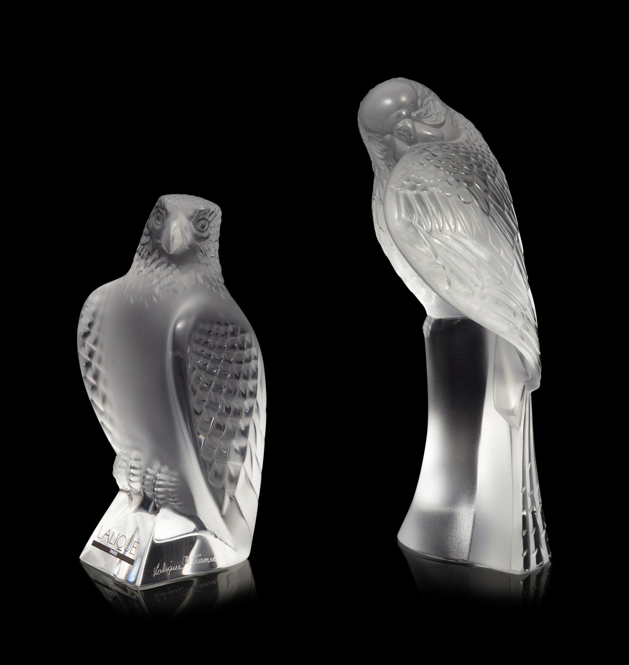 Two Lalique Bird Ornaments