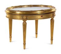 A Louis XVI Style Giltwood Vitrine Table