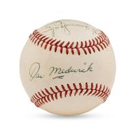 A Multi Signed Autograph Baseball Featuring Joe Medwick and Notables (Beckett Authentication Services Letter of Authenticity)
