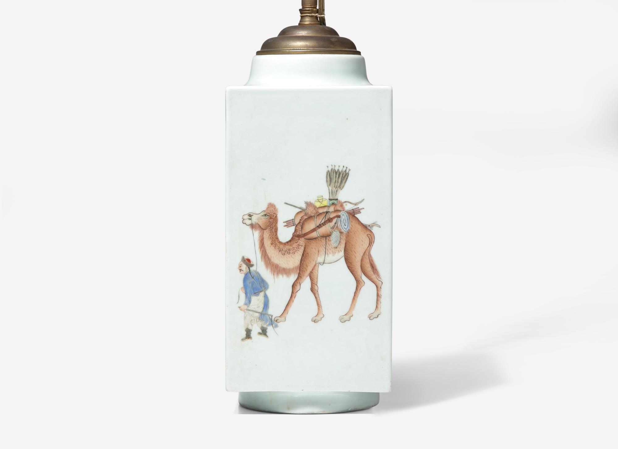 A Chinese Famille Rose Decorated 'Cong' Vase