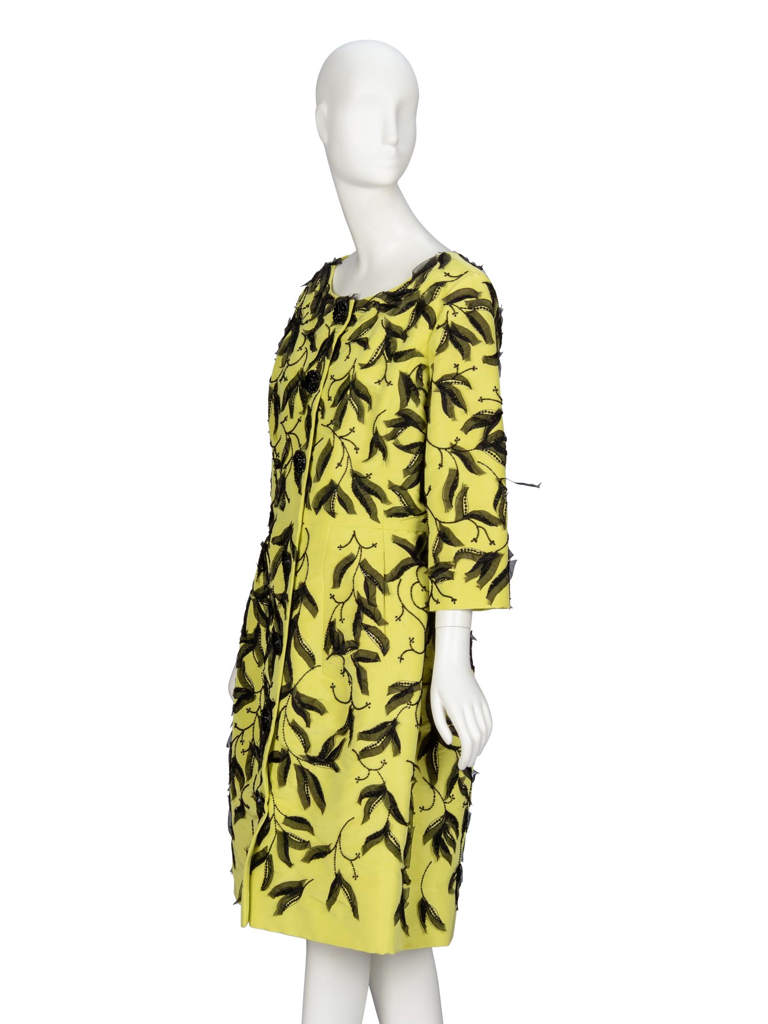 Oscar de la Renta, Embellished Chartreuse Coatdress, 2011
