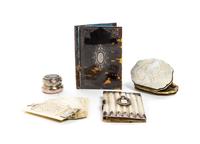A Collection of English Tortoise Shell or Ivory Pocket Articles, Width of widest overall 4 3/4 inches.
