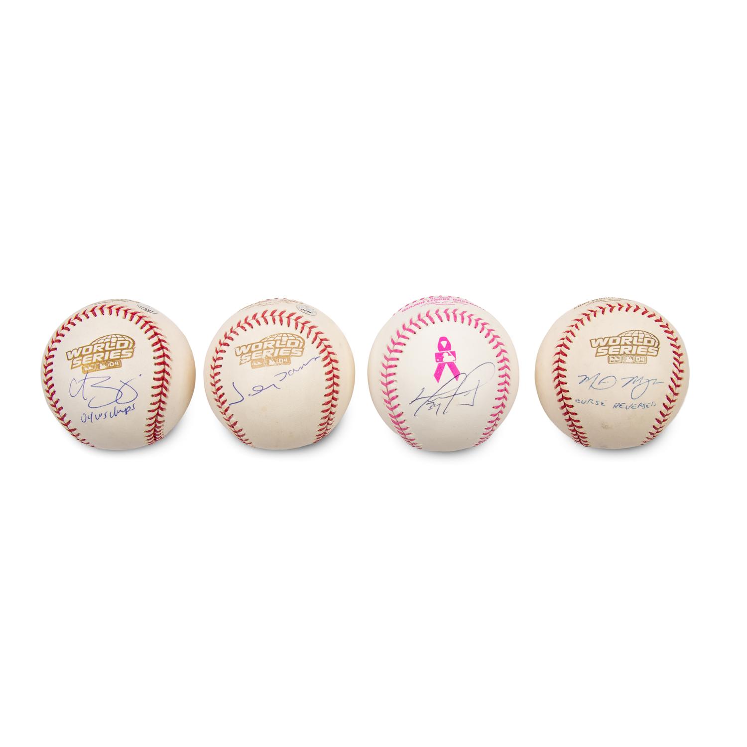 A Collection of 2004 World Series Champion Boston Red Sox Signed Autograph Baseballs