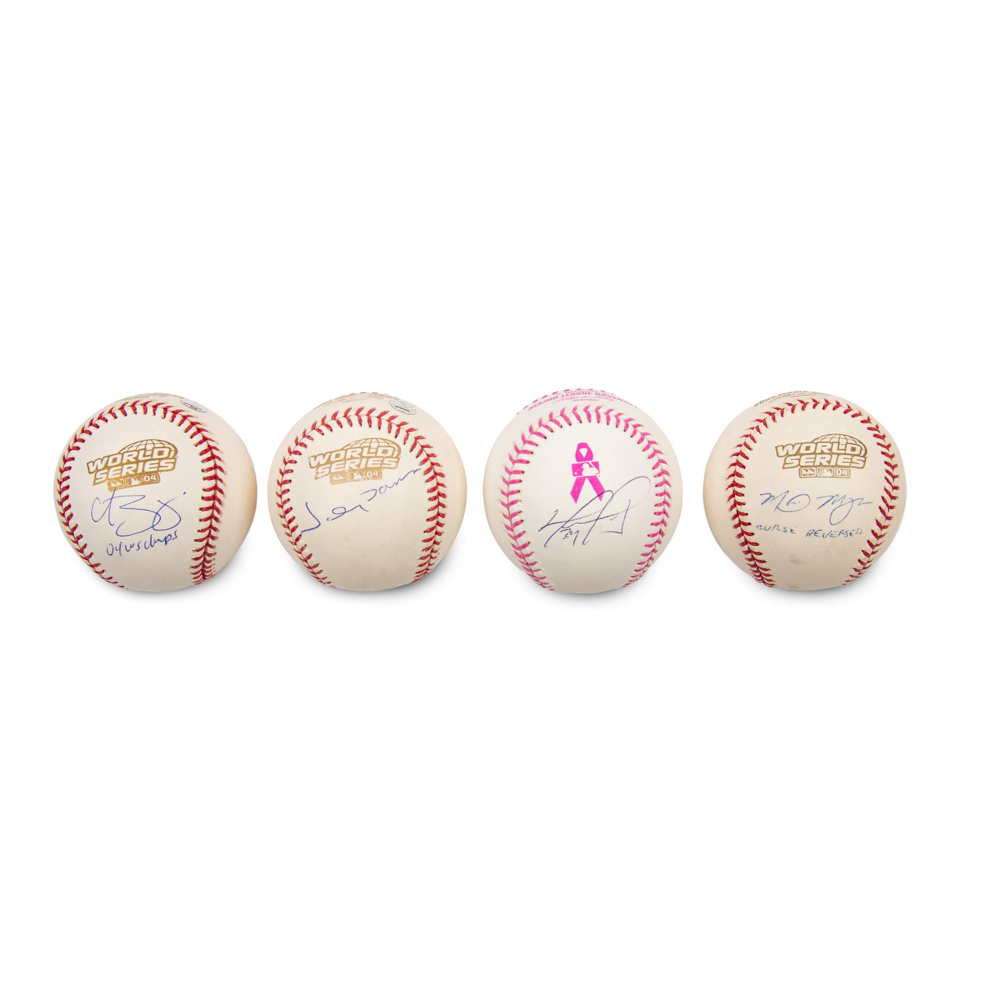 A Collection of 2004 World Series Champion Boston Red Sox Signed Autograph Baseballs