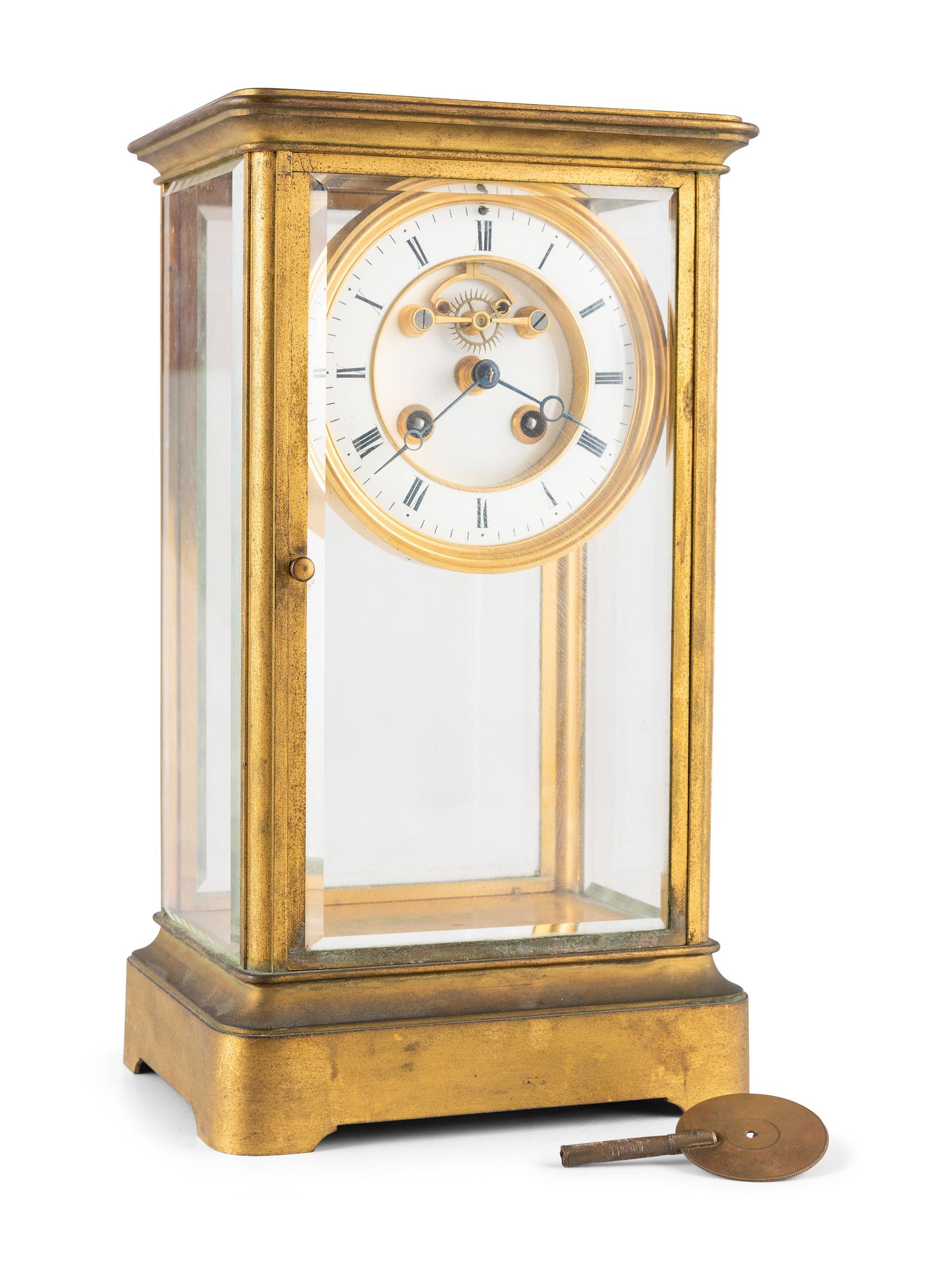 A Brass Mantel Clock