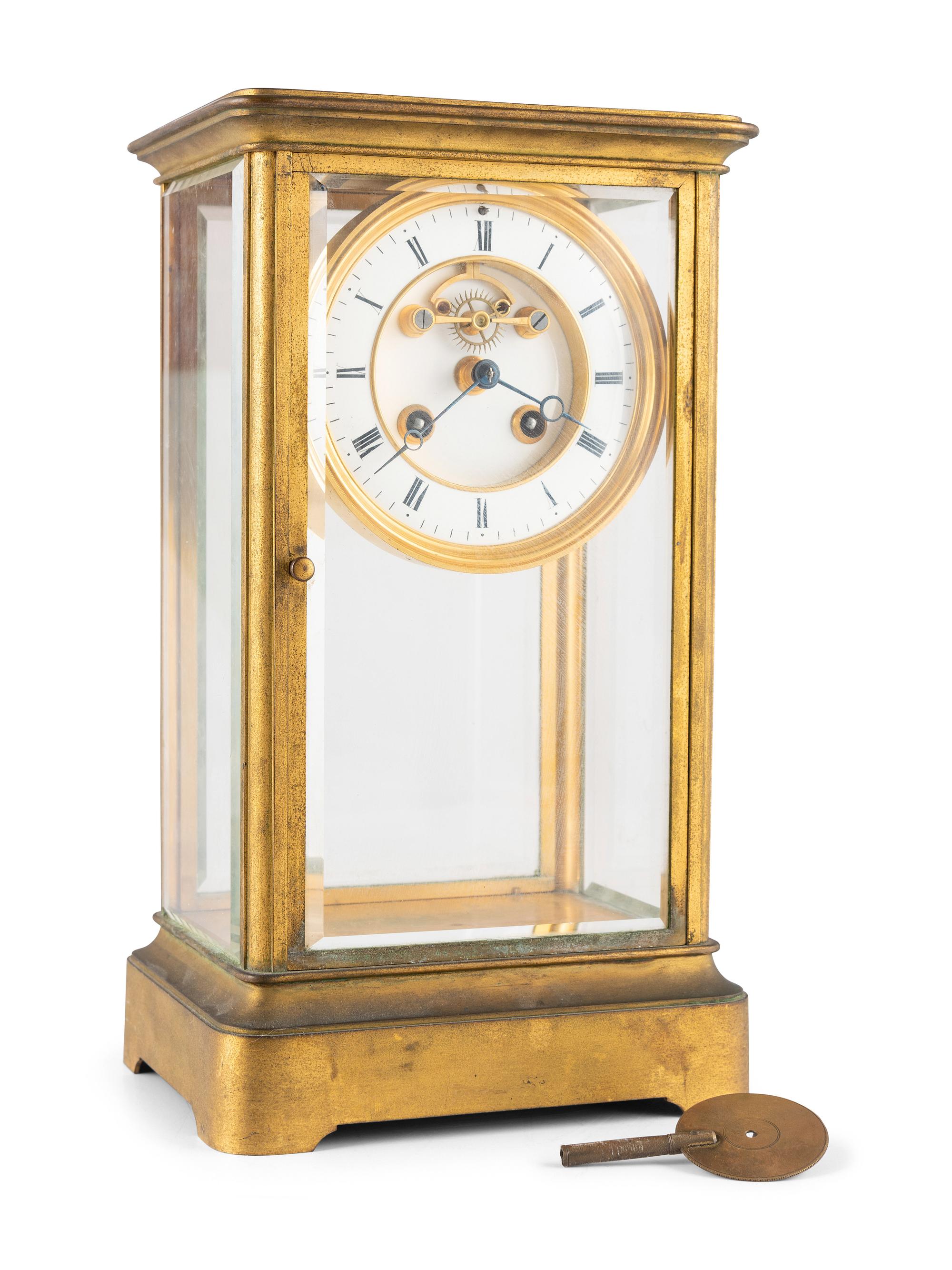 A Brass Mantel Clock