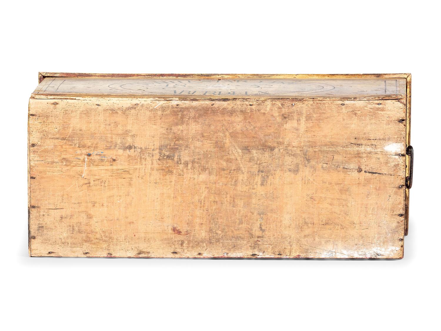An English Paint Decorated Pine The Renown White-Star Line Blanket Chest