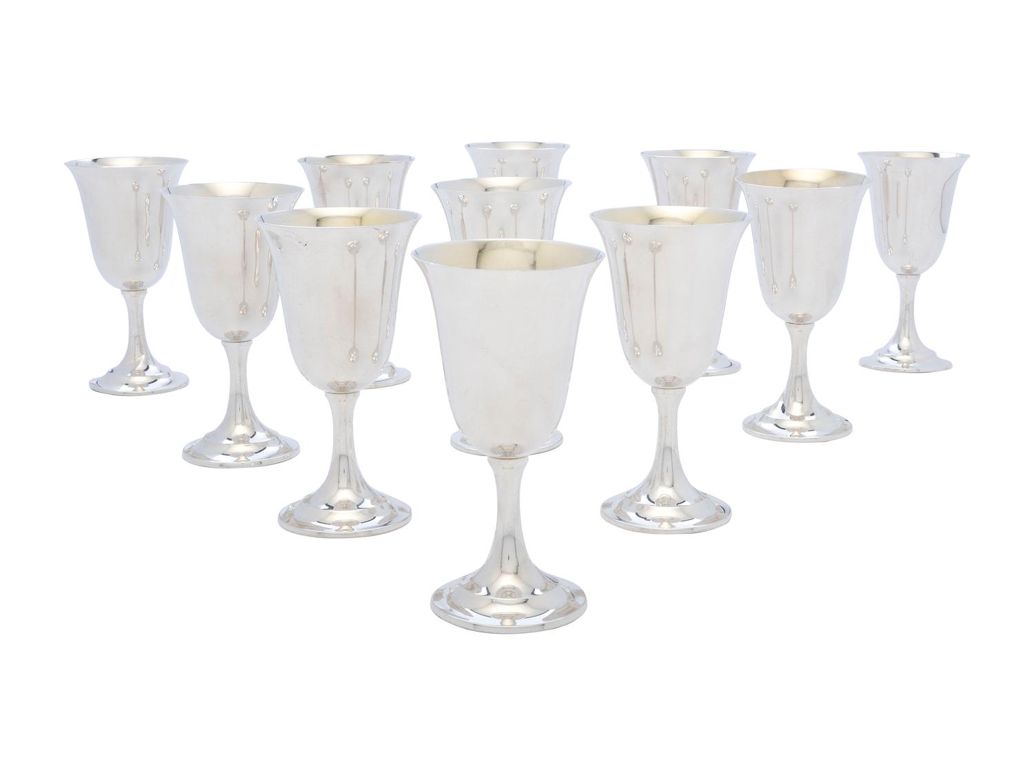 Eleven American Silver Goblets