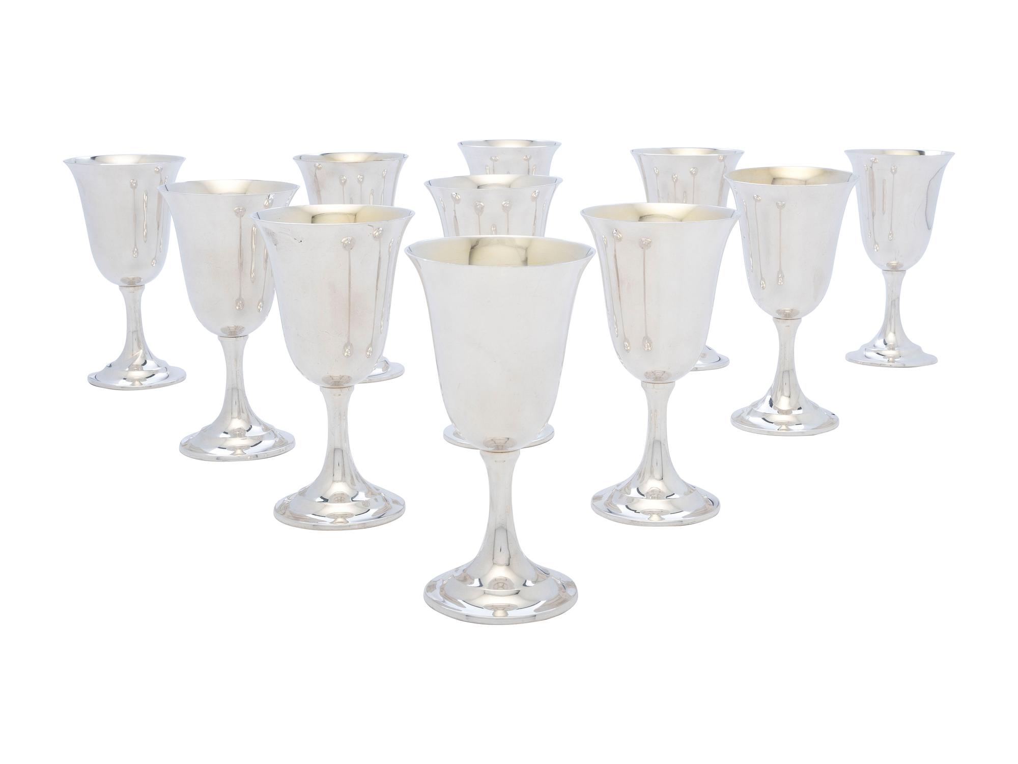Eleven American Silver Goblets