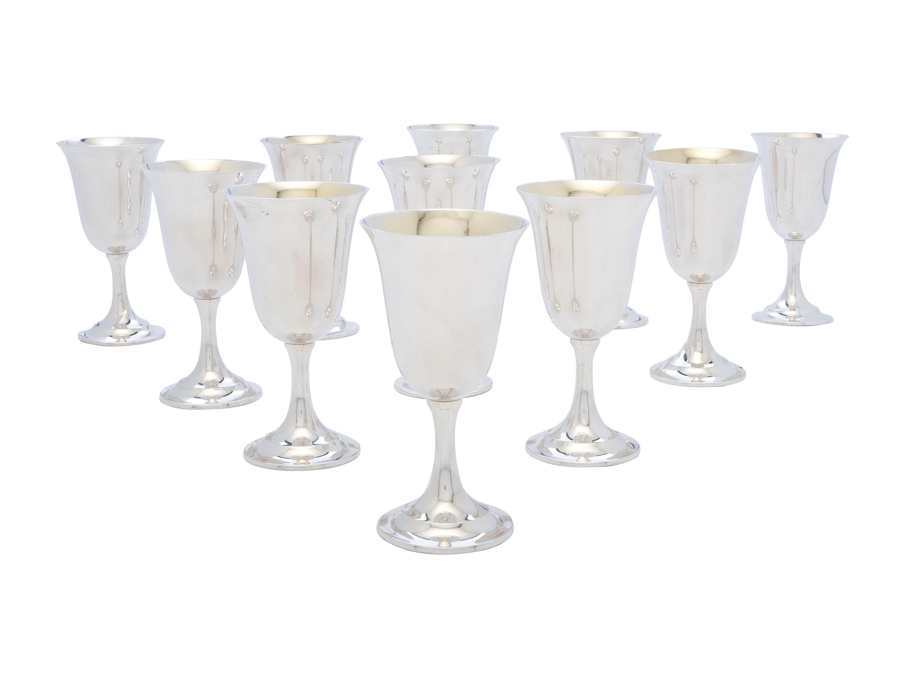 Eleven American Silver Goblets