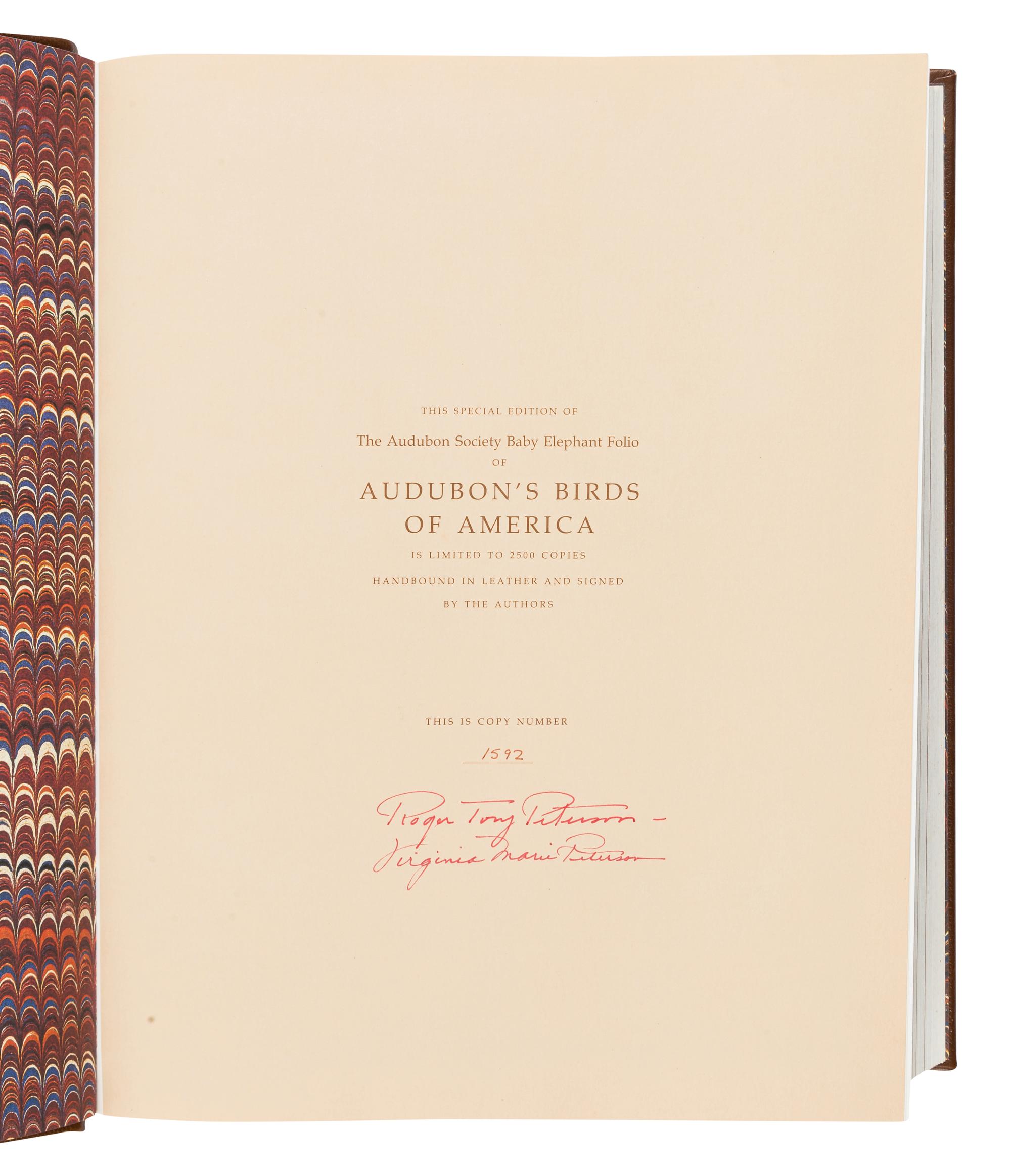 AUDUBON, John James (1785-1851). PETERSON, Roger Tory and Virginia Marie PETERSON. The Audubon Society Baby Elephant Folio Audubon's Birds of America. New York: Abbeville Press, 1981.
