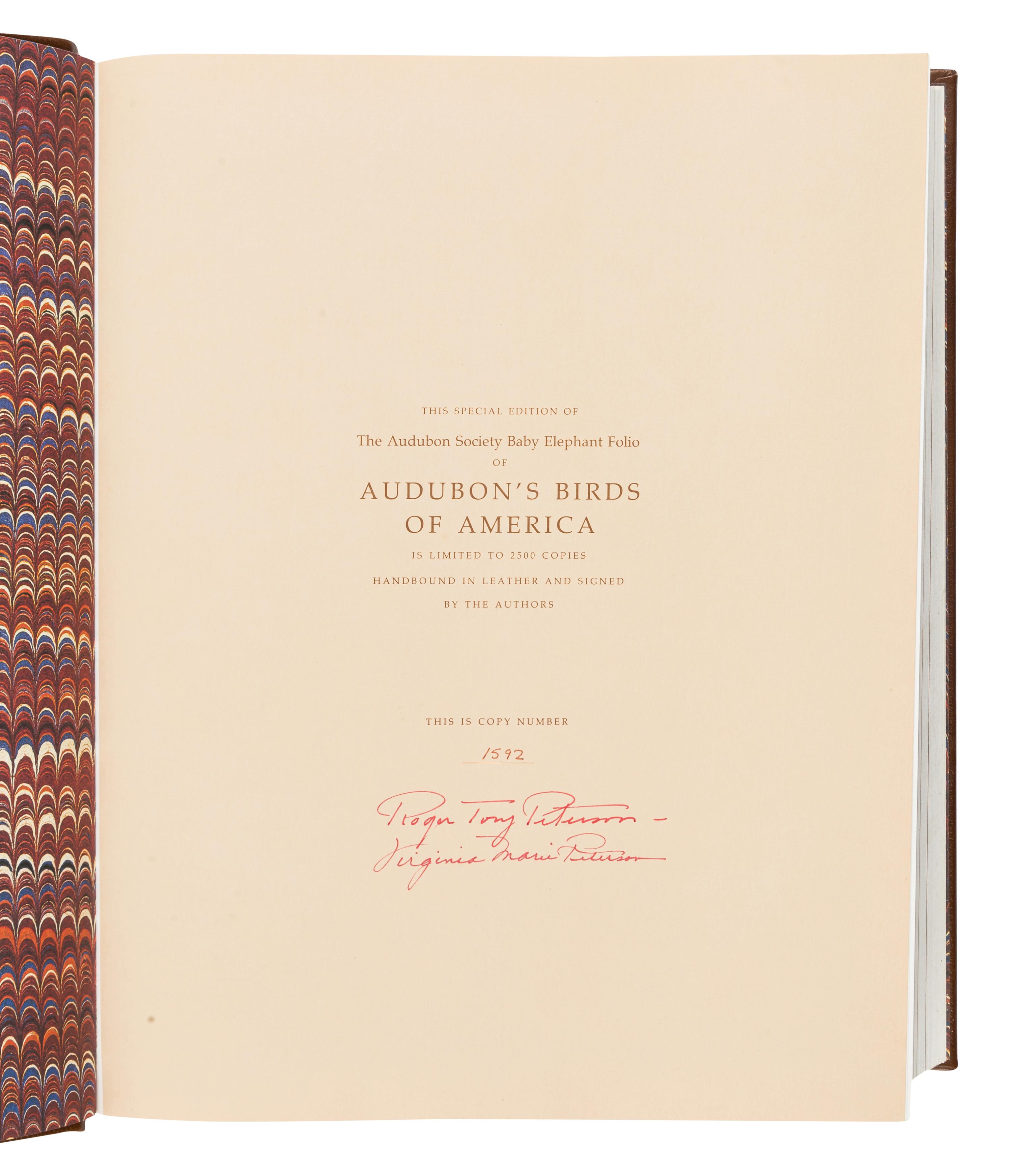AUDUBON, John James (1785-1851). PETERSON, Roger Tory and Virginia Marie PETERSON. The Audubon Society Baby Elephant Folio Audubon's Birds of America. New York: Abbeville Press, 1981.