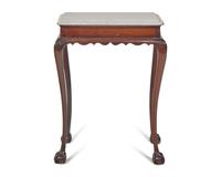 A Diminutive Chippendale Mahogany and White Marble Top Side Table