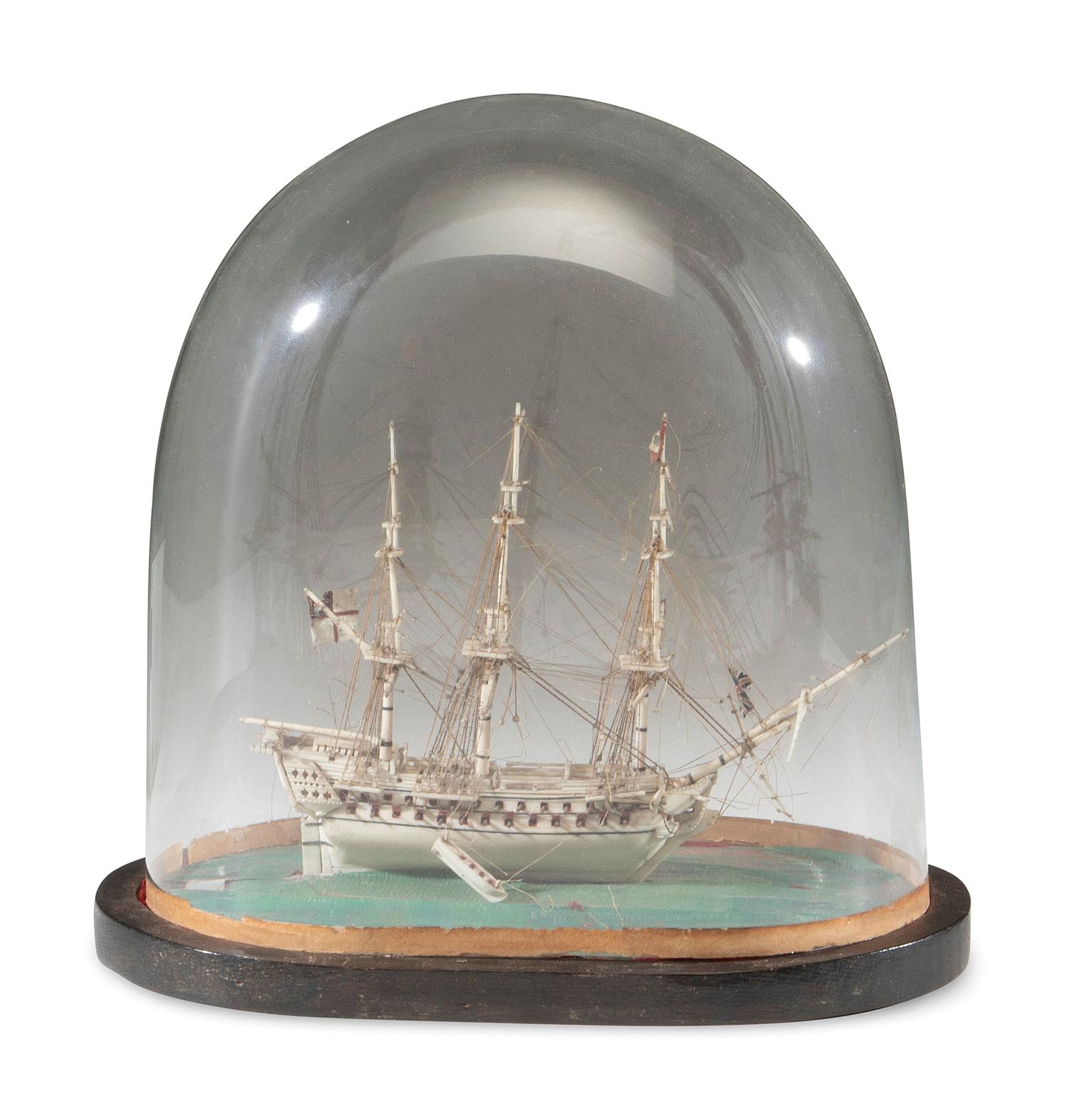 A French Prisoner of War Bone Model of a British Warship