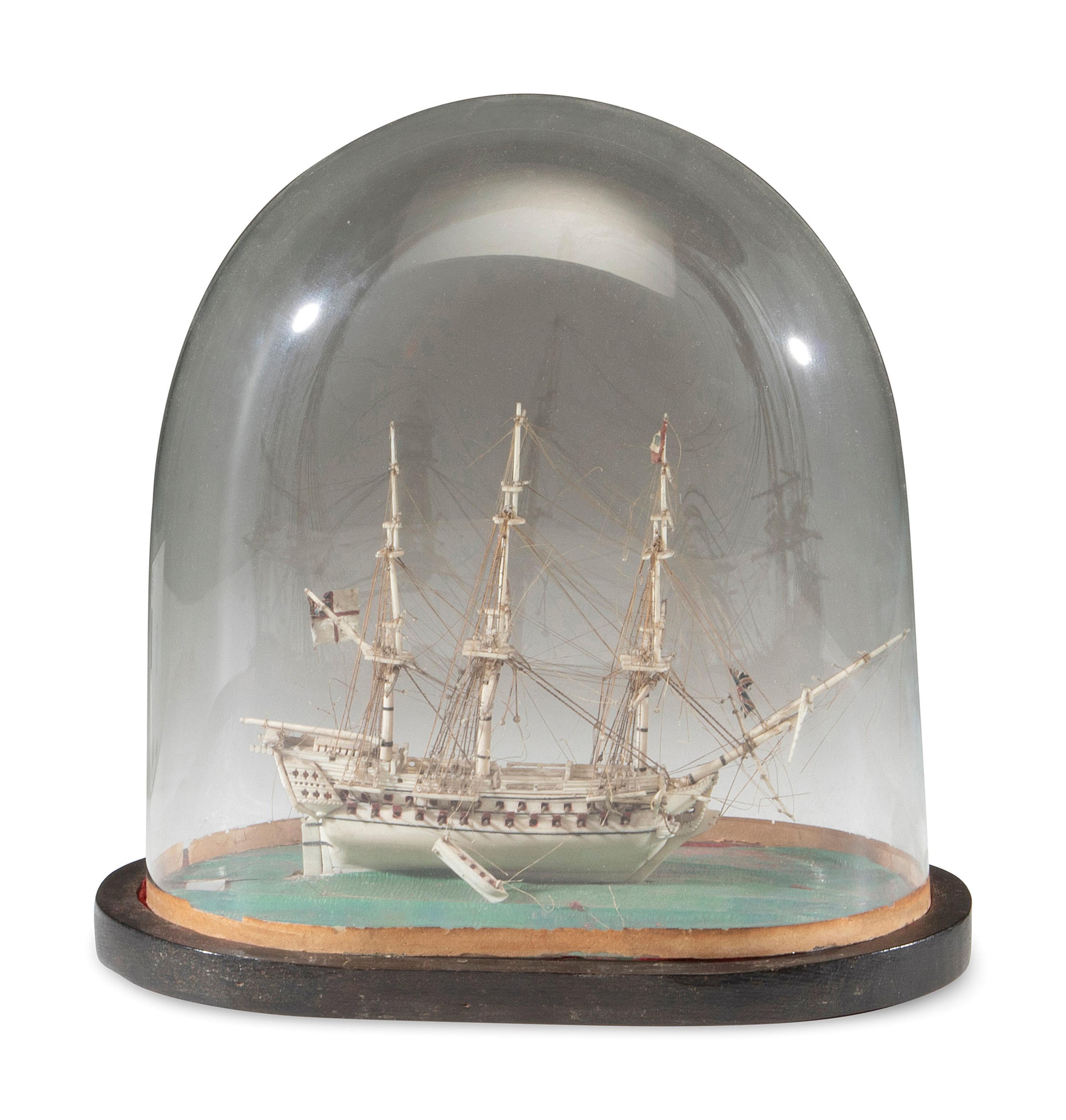 A French Prisoner of War Bone Model of a British Warship