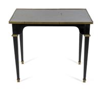 A French Empire Style Gilt Metal Mounted Ebonized Side Table — EARLY 20TH CENTURY