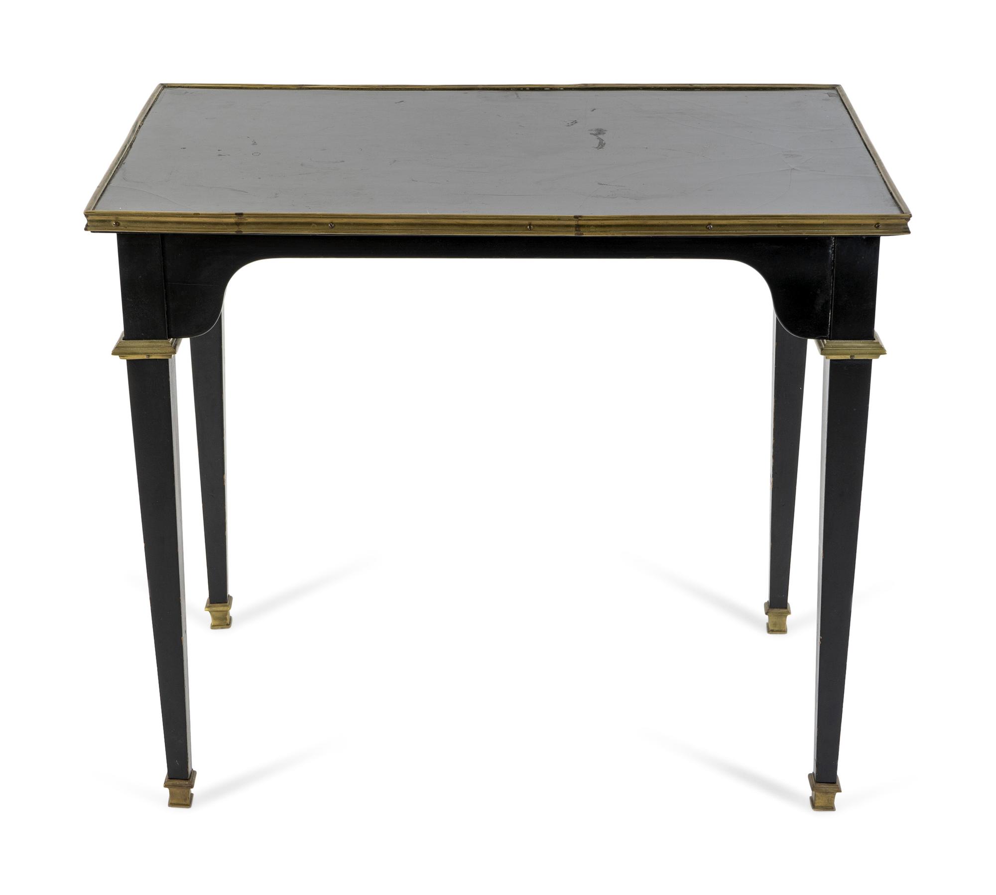 A French Empire Style Gilt Metal Mounted Ebonized Side Table — EARLY 20TH CENTURY