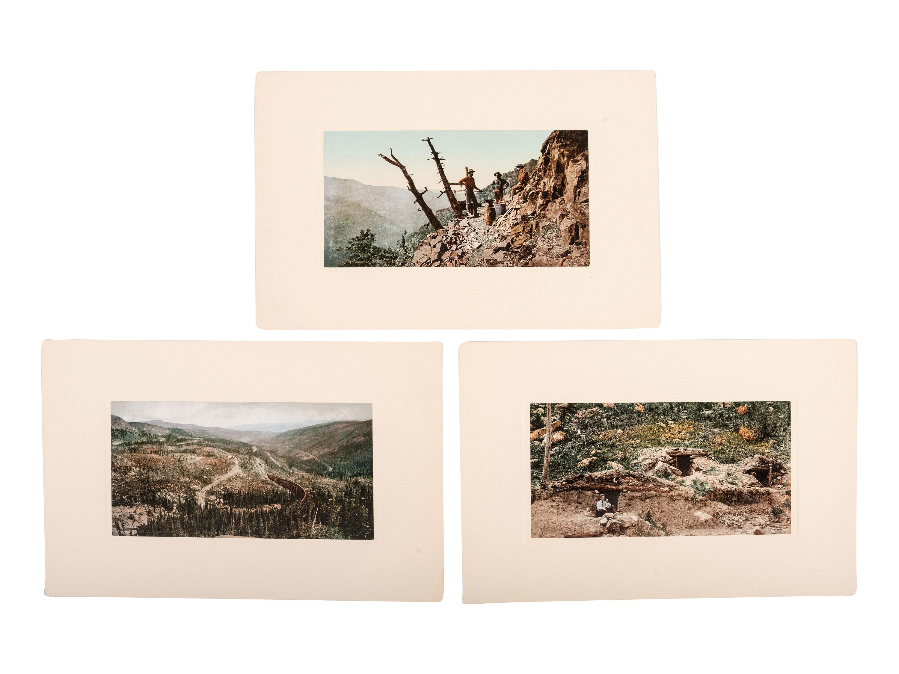 [JACKSON, William Henry (1843-1942), photographer]. A group of 24 photochrom prints of the Western United States, incl. mining views and landmarks. Detroit Photographic Co., 1900-1904.