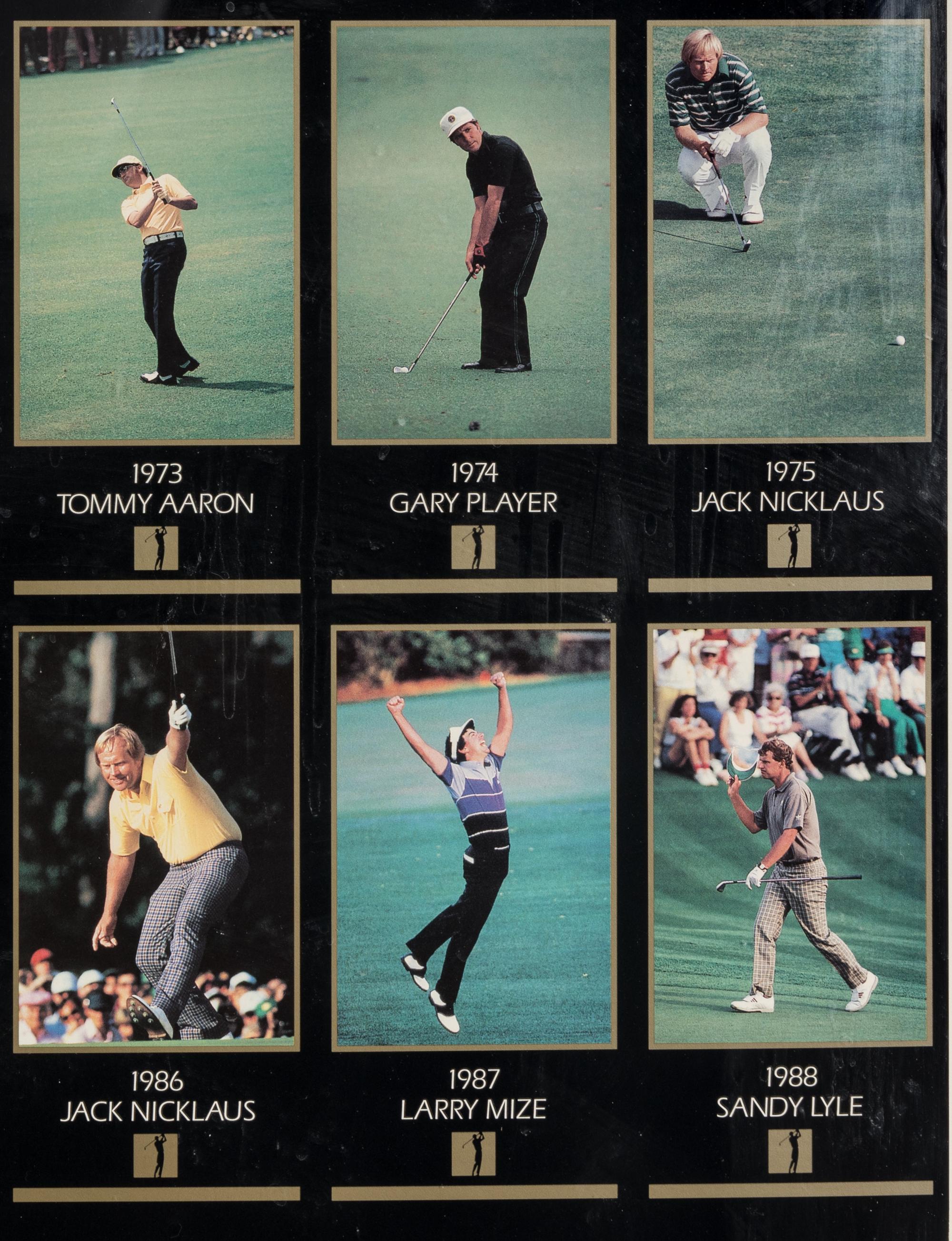 An Uncut Sheet of 1998 Masters Champions of Golf Cards (Tiger Woods Rookie)