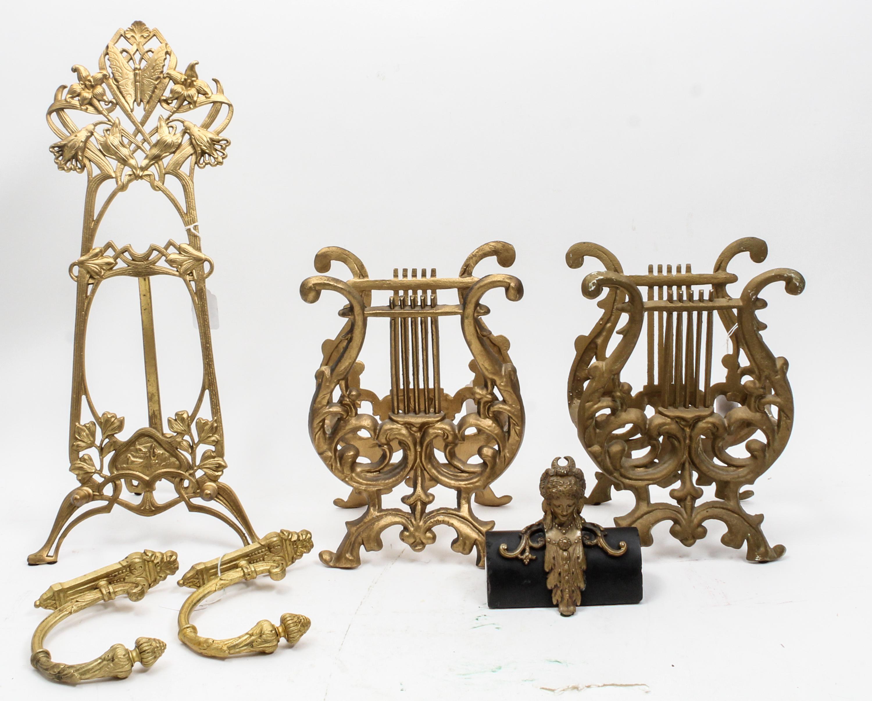 A Collection of Gilt Bronze and Gilt Metal Articles Height of easel 20 3/4 inches. — 19TH/20TH CENTURY