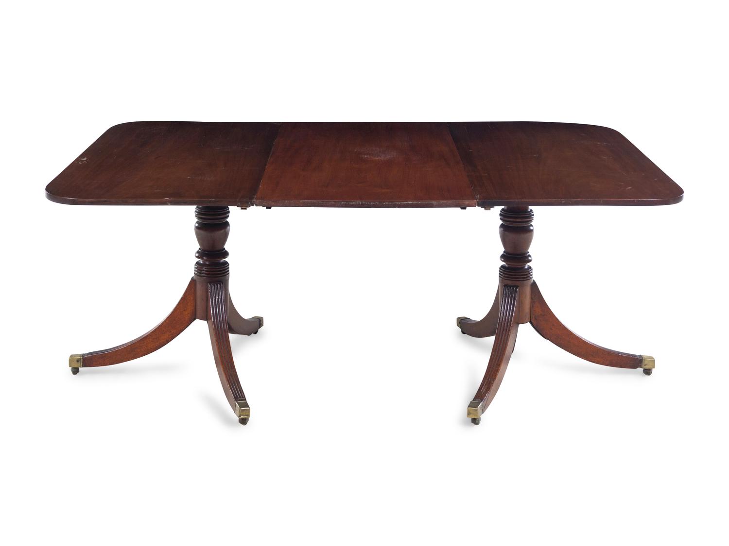 APPROVED FOR DONATION A Georgian Style Mahogany Double Pedestal Dining Table