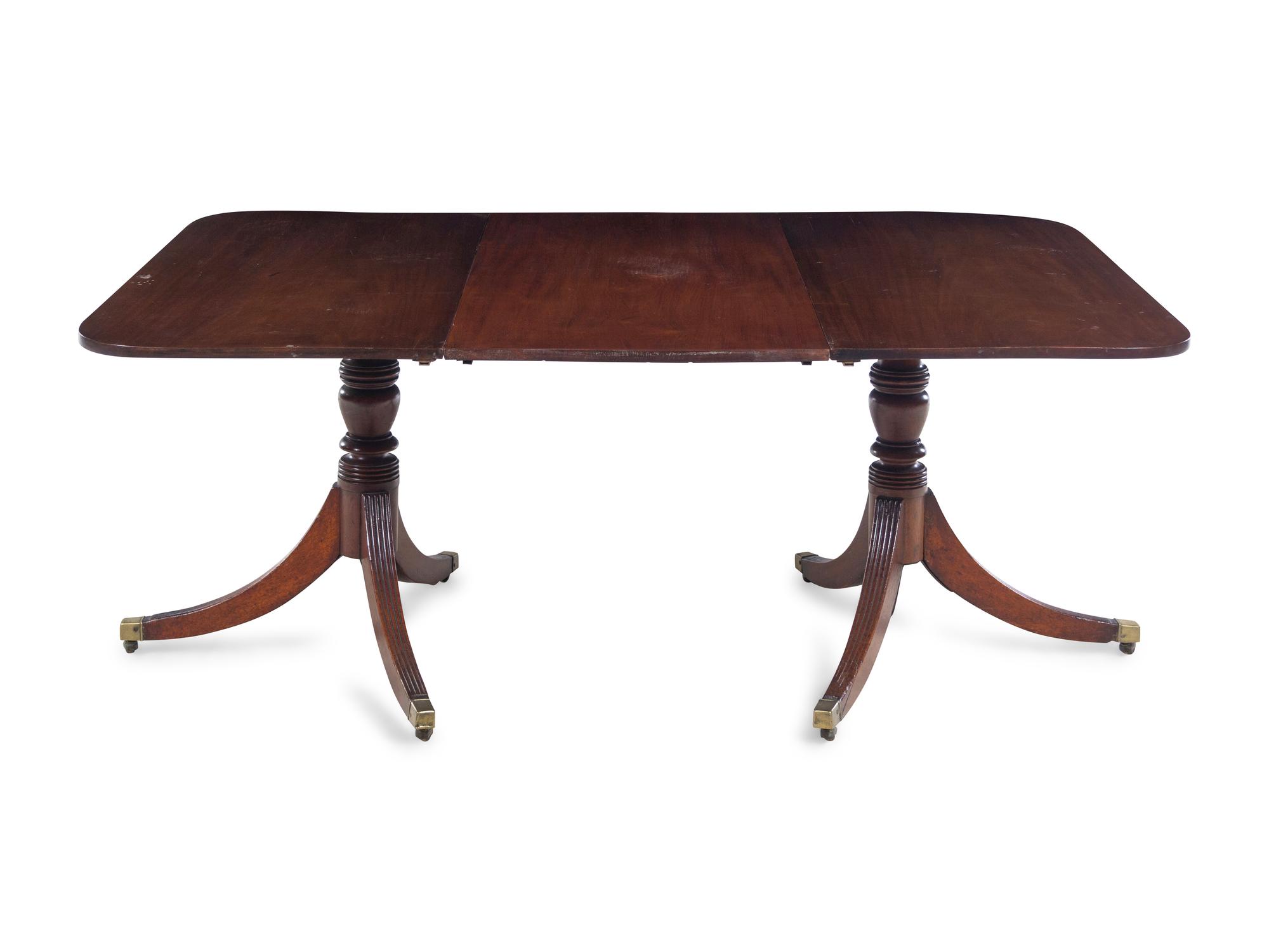 APPROVED FOR DONATION A Georgian Style Mahogany Double Pedestal Dining Table