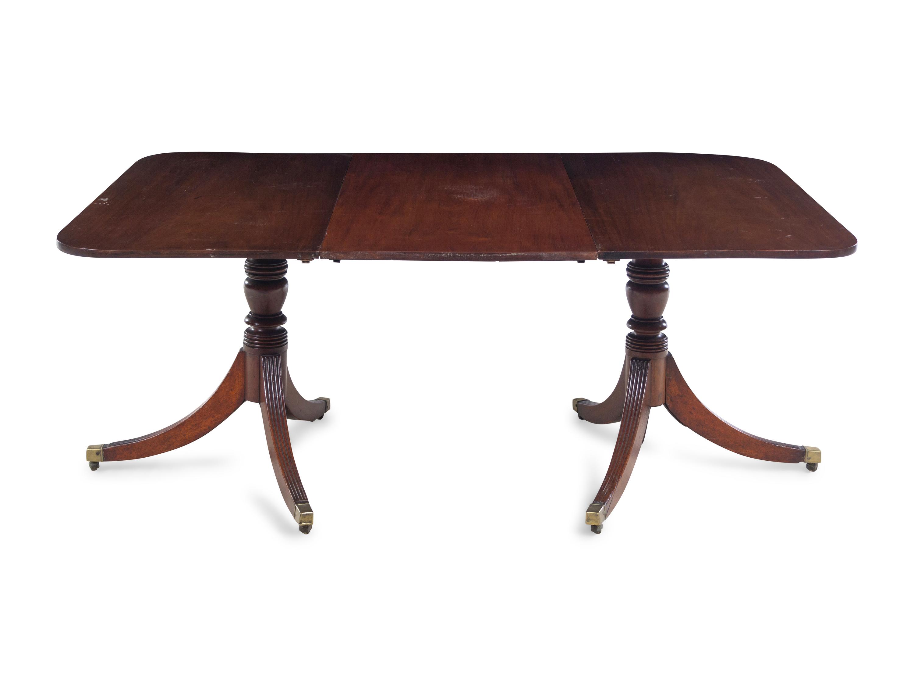 APPROVED FOR DONATION A Georgian Style Mahogany Double Pedestal Dining Table