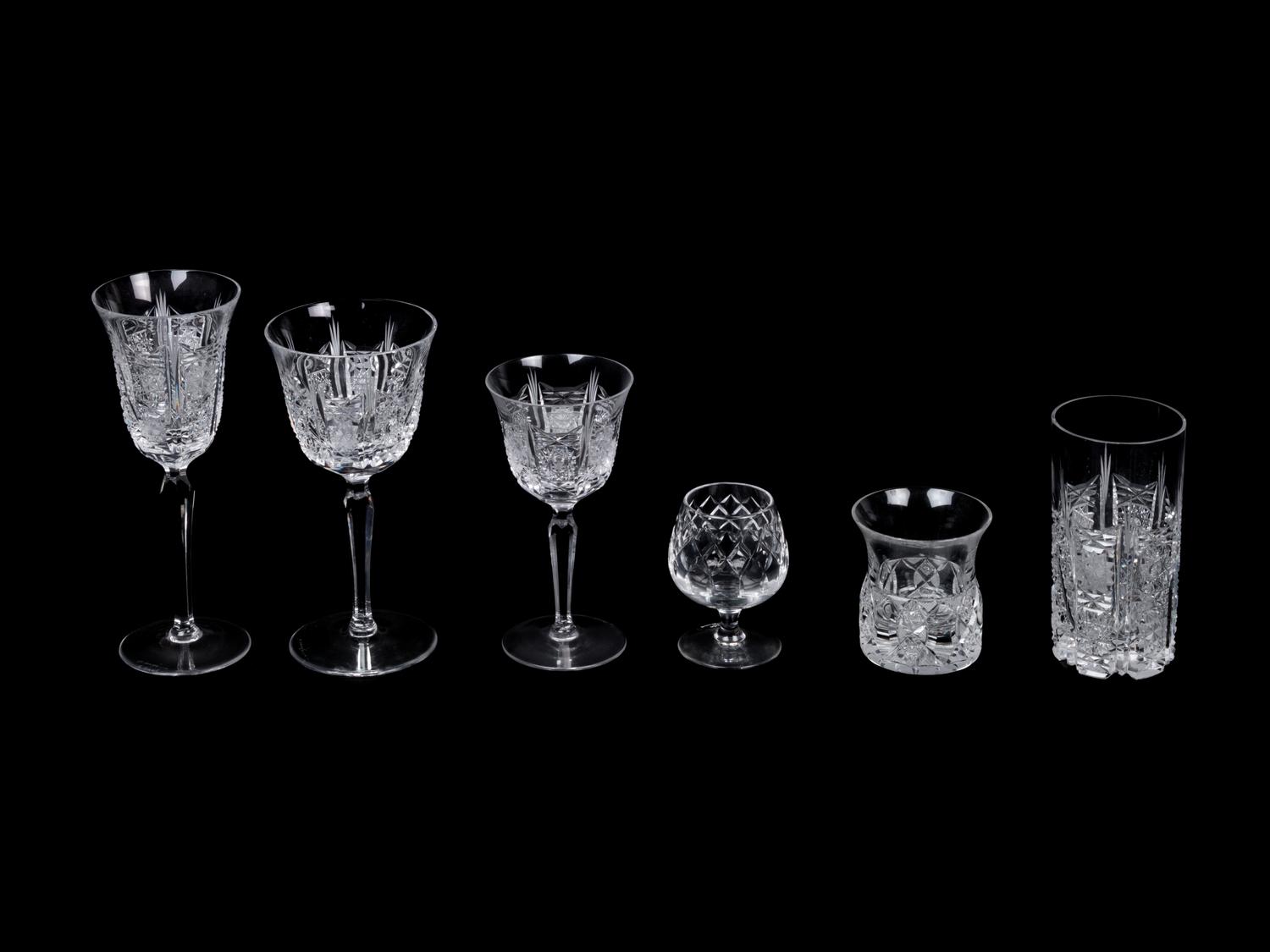An Austrian Cut Glass Stemware Service