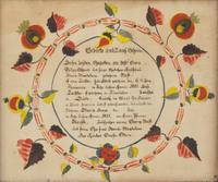 Attributed to Henry Wetzel (The Dotted One Artist, active 1810-1845), A Birth Record for Maria Anna Schwab