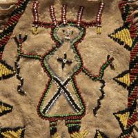 Apache Beaded Hide Bag, with Mountain Spirit