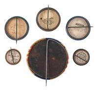 [POLITICS]. A group of 6 jugate campaign buttons promoting William McKinley and Theodore Roosevelt, incl. various examples of "A Full Dinner Bucket."