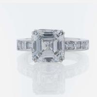A Platinum and Asscher-Cut Diamond Ring 4.05 Carat Asscher-Cut Diamond, GIA Certified