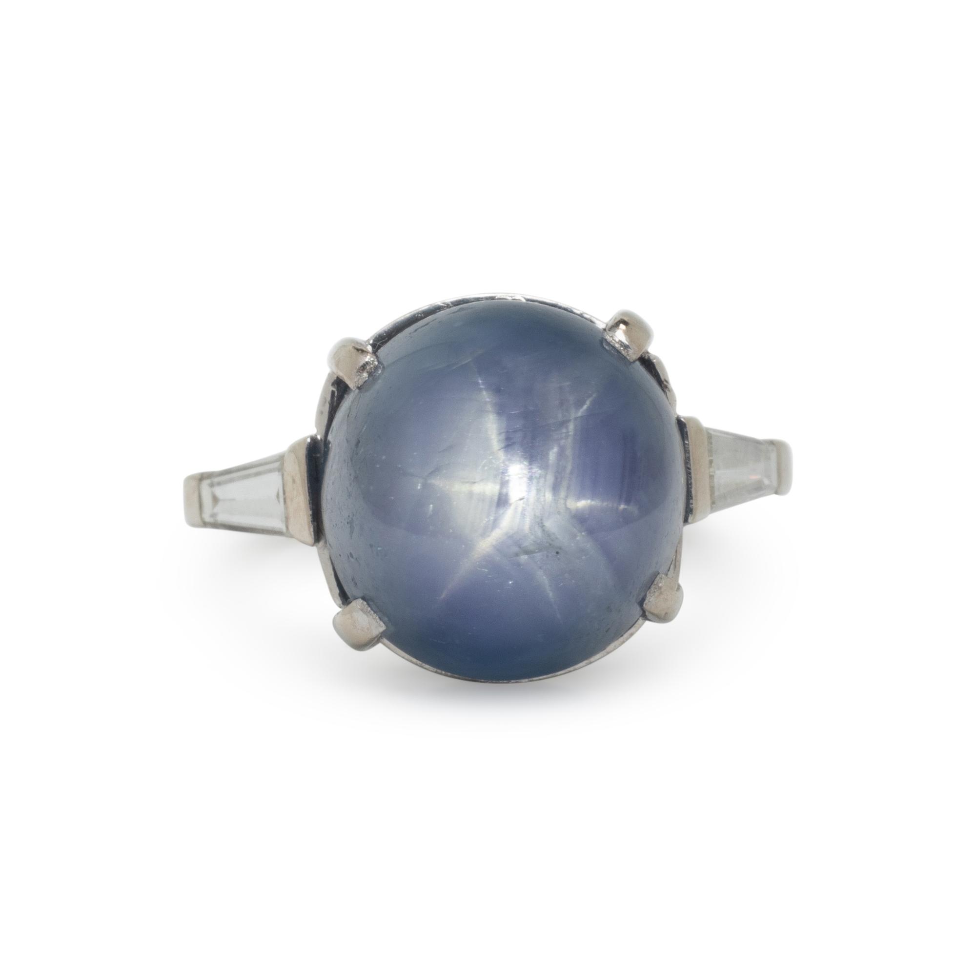 STAR SAPPHIRE AND DIAMOND RING