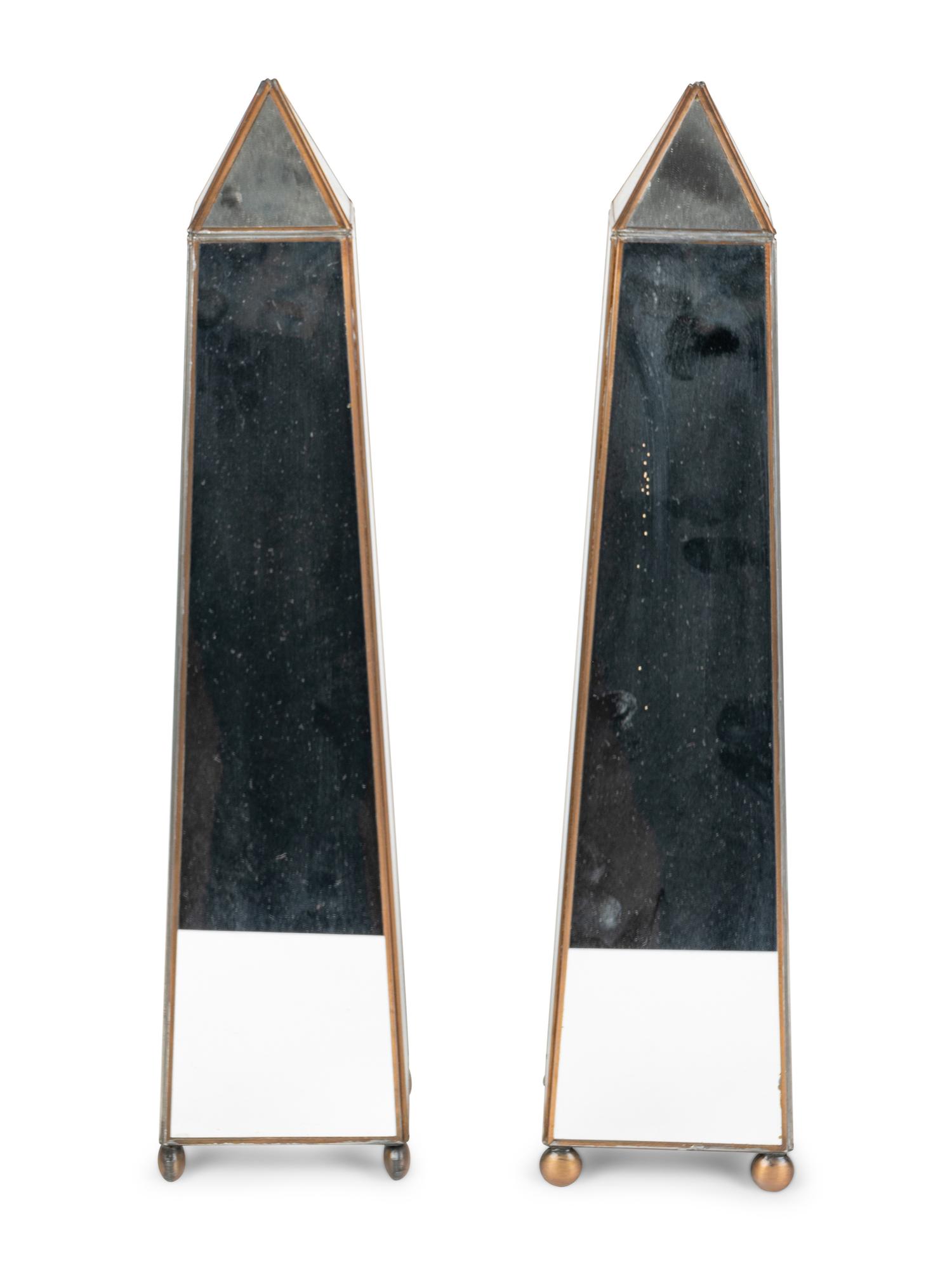 A Pair of Neoclassical Style Mirrored Obelisks — 20TH CENTURY