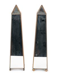 A Pair of Neoclassical Style Mirrored Obelisks — 20TH CENTURY