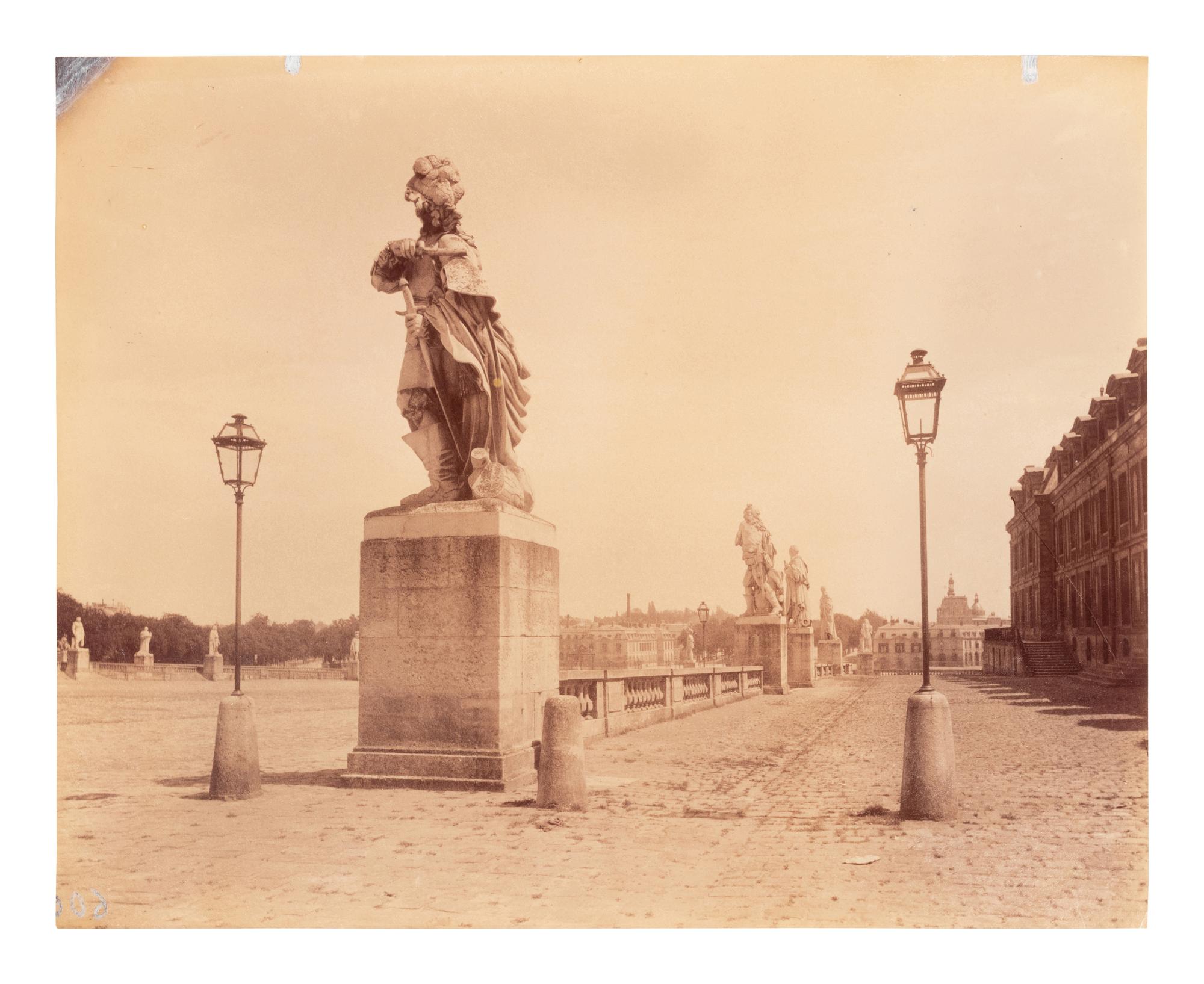 A group of five photographs depicting the grounds of Versailles ( Cours d'Honneur, Versailles , 1901; La Vénus accroupie, par Coysevox (Versailles) , 1902; Versailles - Bassin de Neptune, 1902; Versailles - l'Orangerie, 1903; Grand Trianon - le Buffet , 1906)