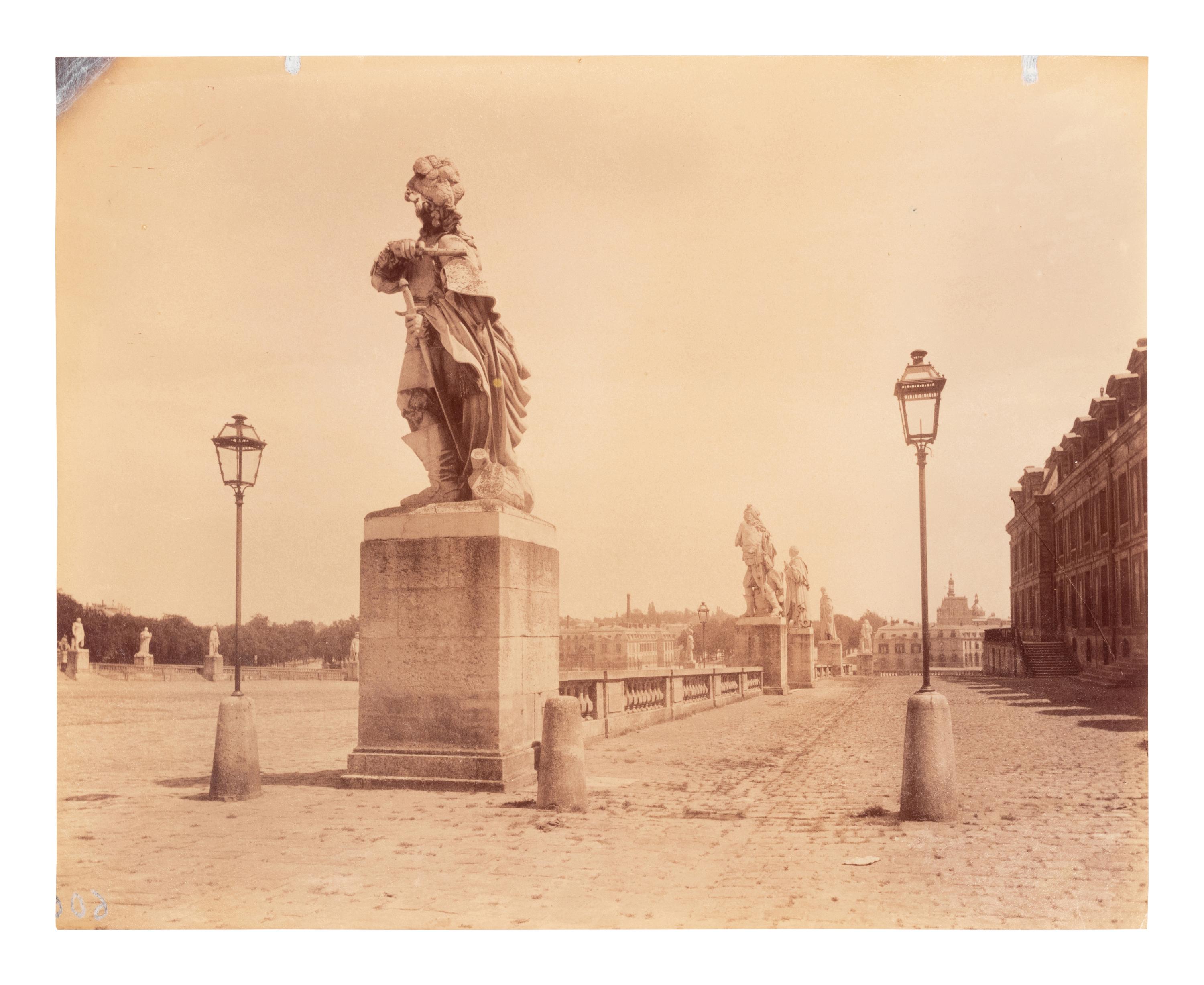 A group of five photographs depicting the grounds of Versailles ( Cours d'Honneur, Versailles , 1901; La Vénus accroupie, par Coysevox (Versailles) , 1902; Versailles - Bassin de Neptune, 1902; Versailles - l'Orangerie, 1903; Grand Trianon - le Buffet , 1906)