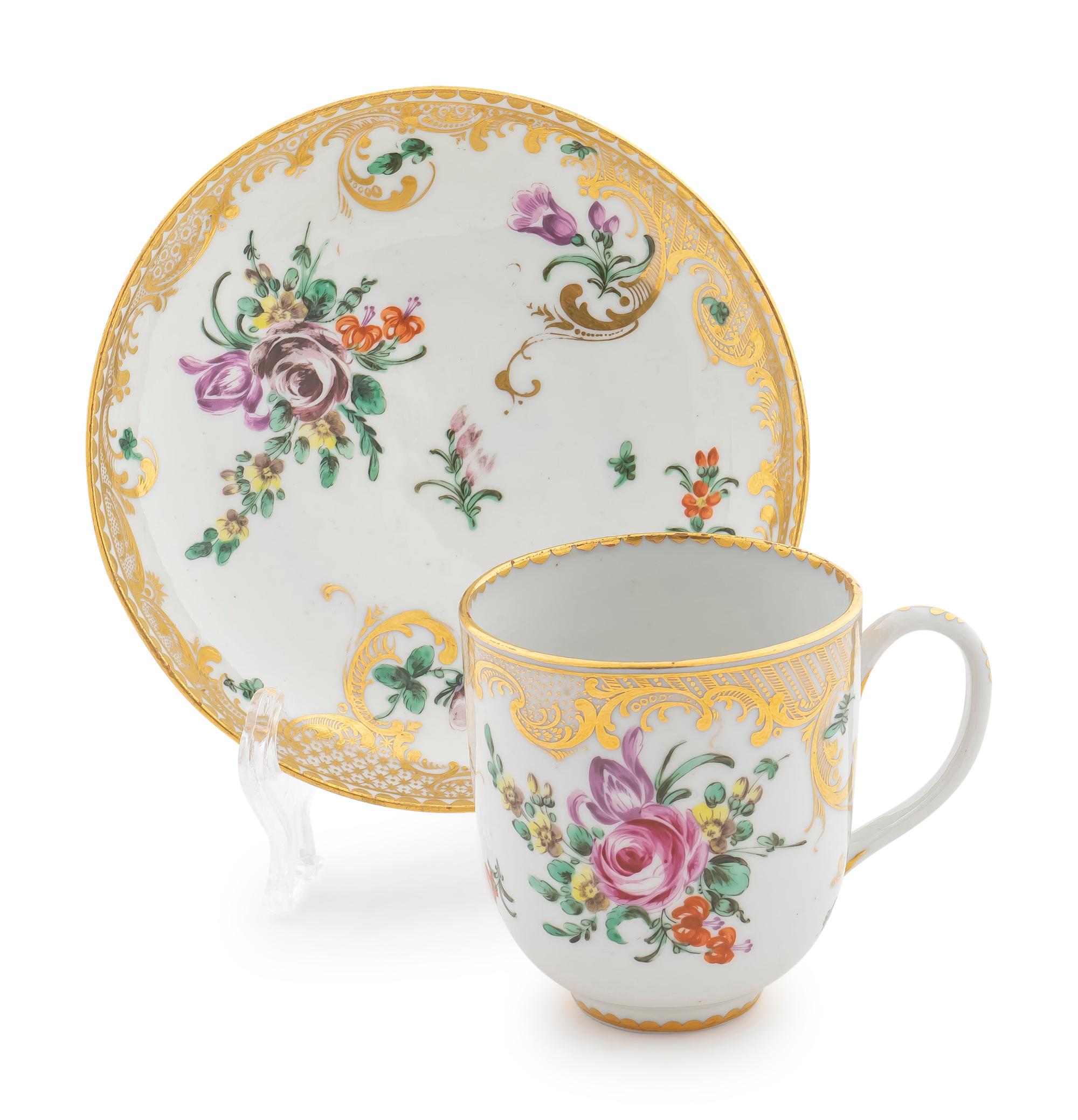 A Bristol Porcelain Cup and Saucer — C. 1770