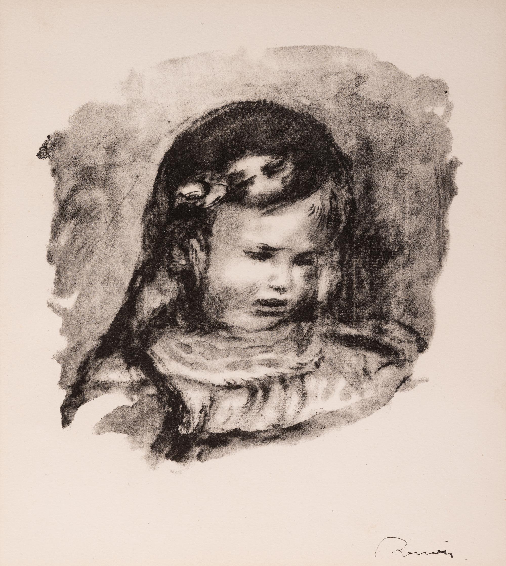 Claude Renoir, La Tête Baisée (from L'Album des Douze Lithographies Originales de Pierre-Auguste Renoir)