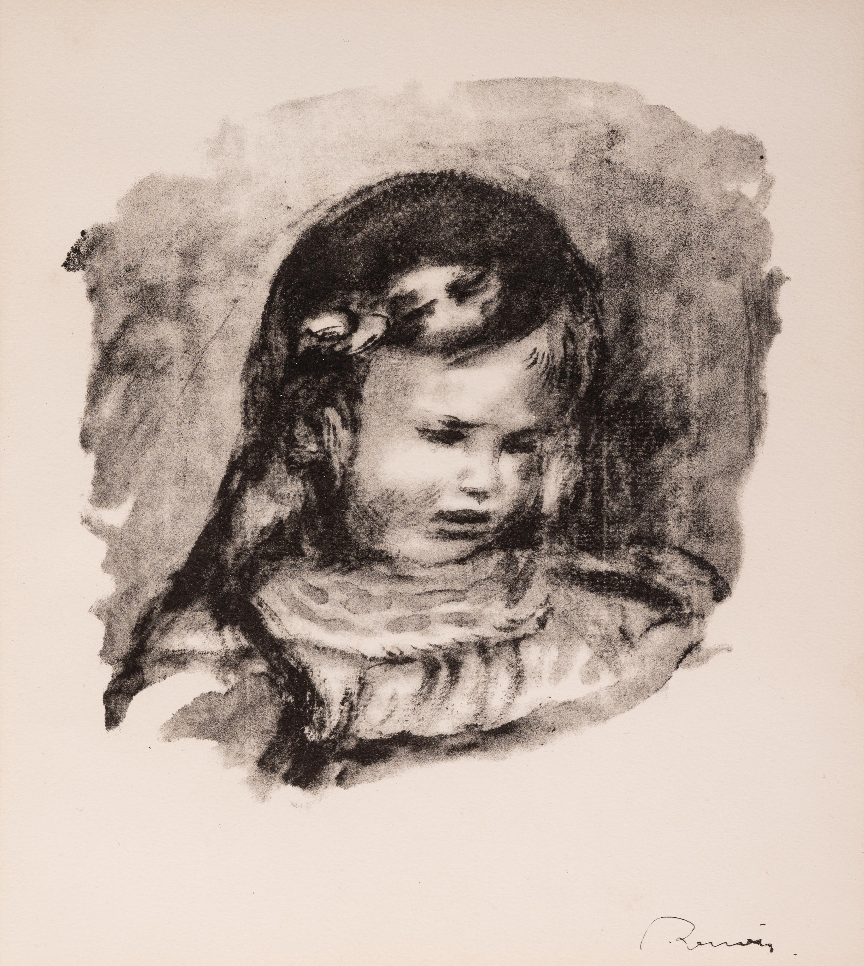 Claude Renoir, La Tête Baisée (from L'Album des Douze Lithographies Originales de Pierre-Auguste Renoir)