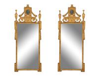 A Pair of Louis XVI Style Giltwood Mirrors