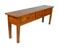 A Provincial Walnut Three-Drawer Table