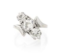 A 14 Karat White Gold and Diamond Ring, 3.80 dwts.
